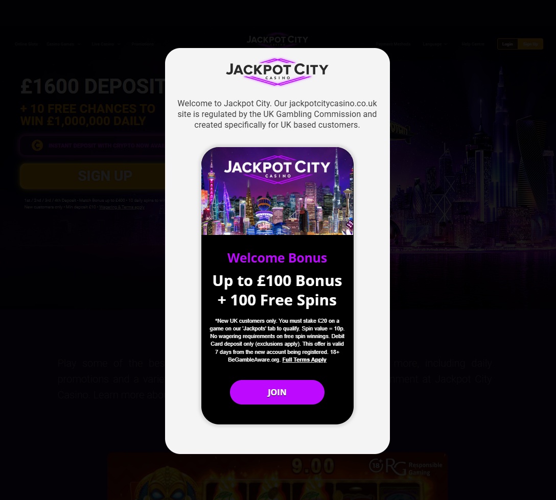 JackpotCity Screenshot 1