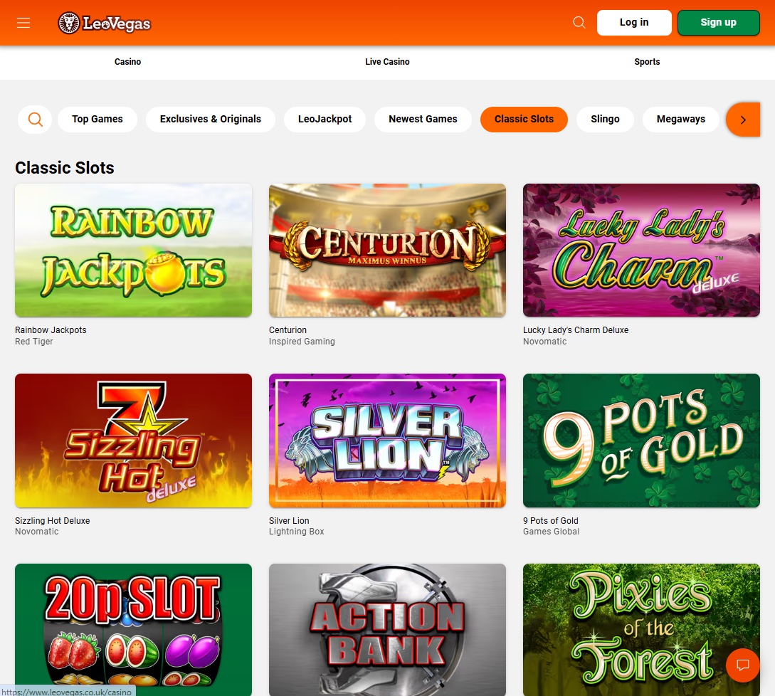 LeoVegas Casino Screenshot 3