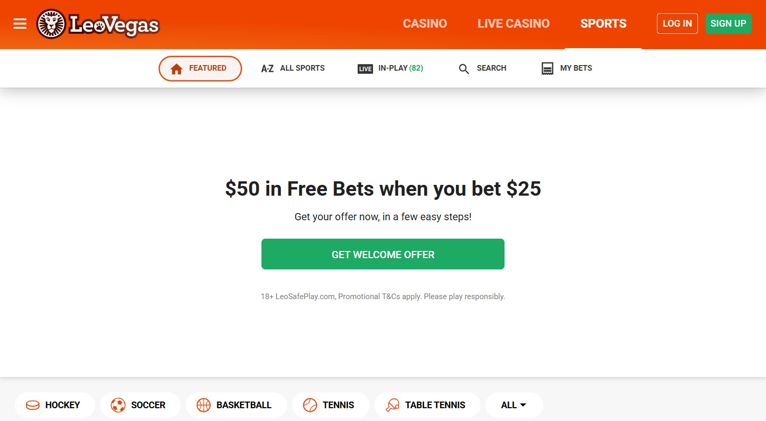 LeoVegas Sport Screenshot 1