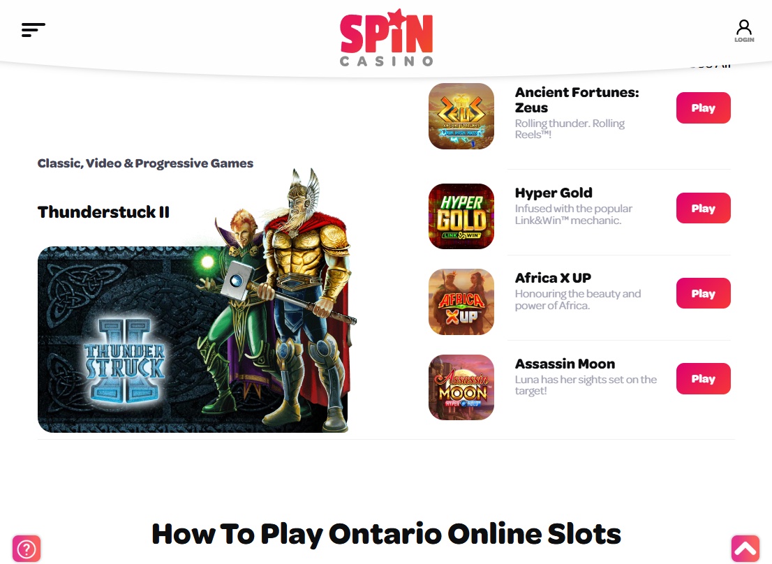 Spin Casino Screenshot 3