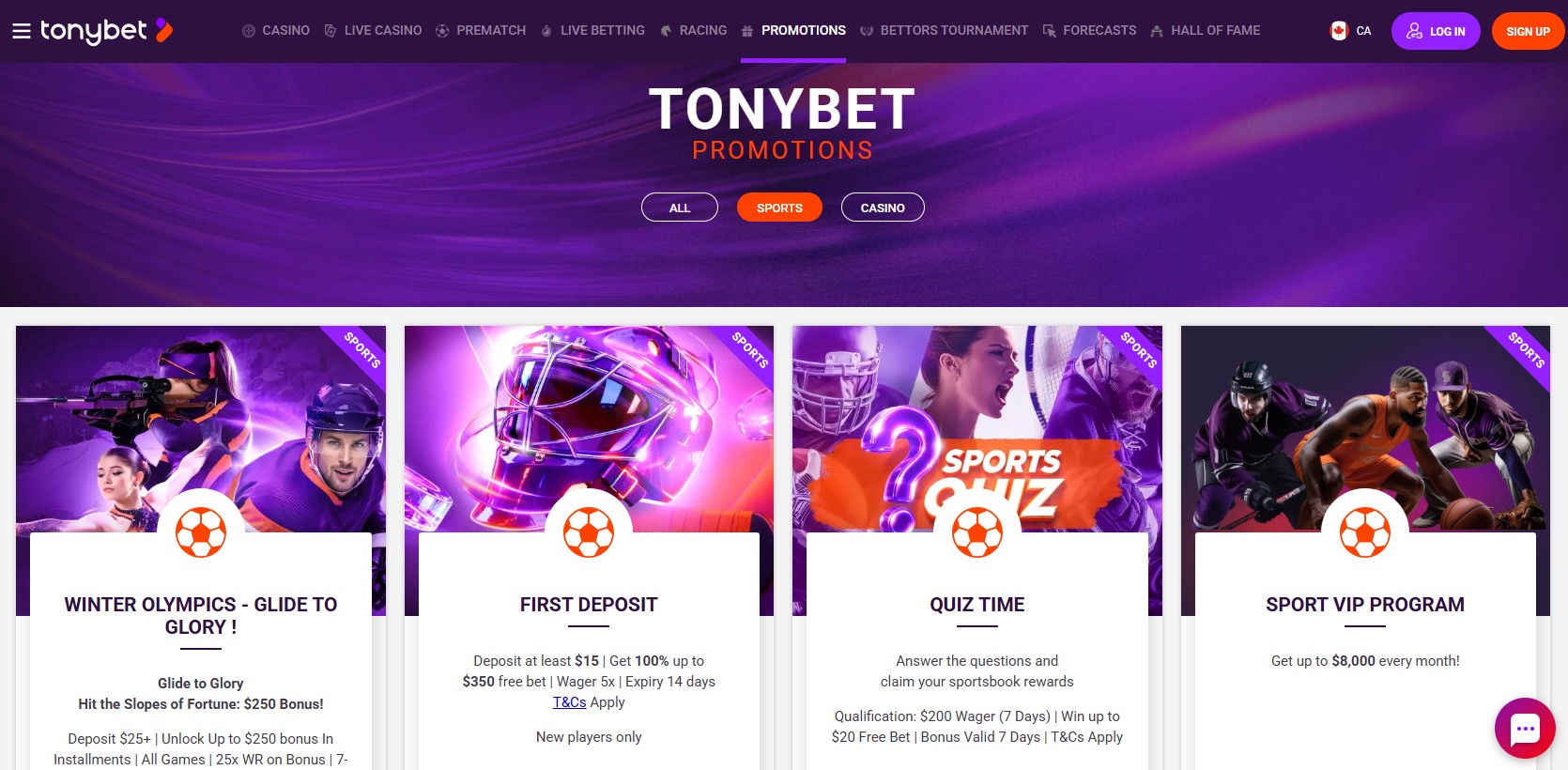 TonyBet Sport Screenshot 3