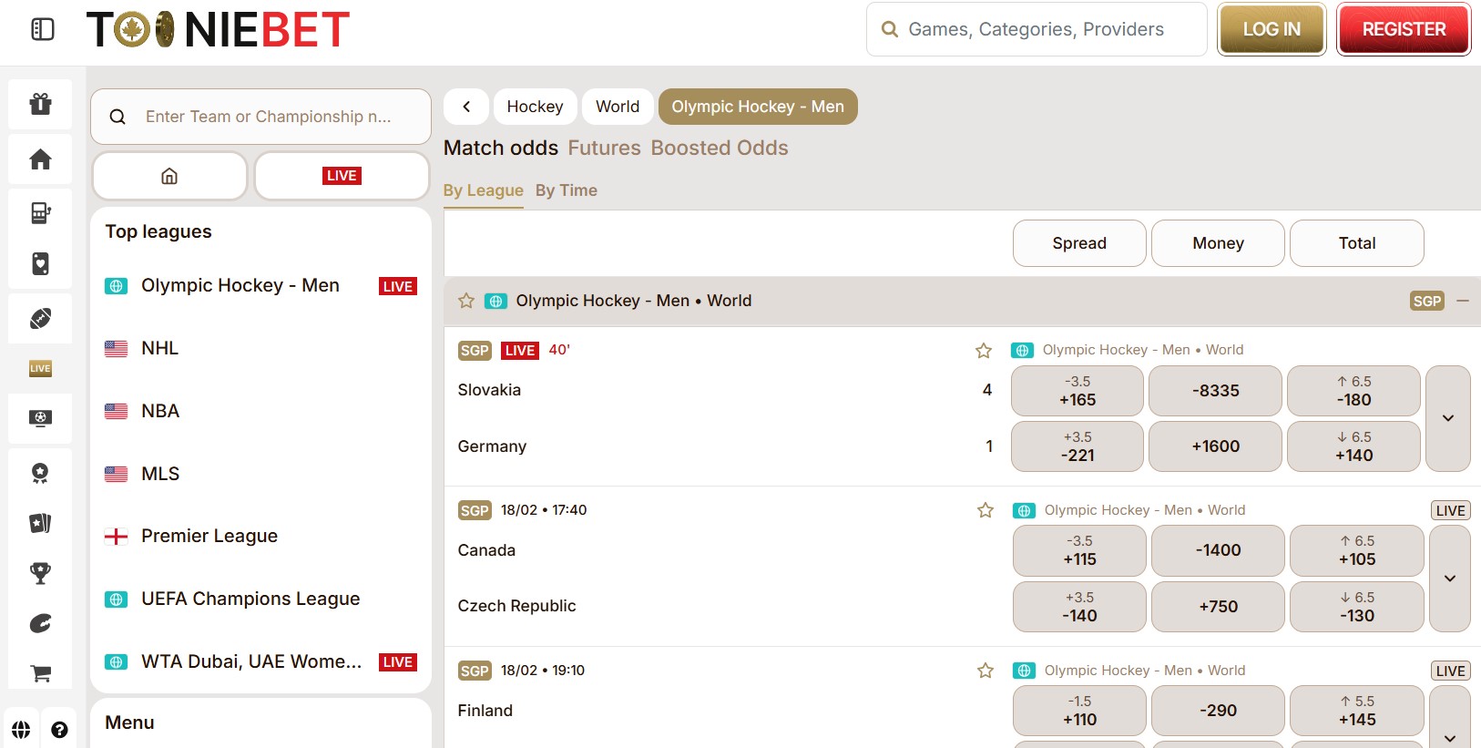 TooNieBet Sport Screenshot 2
