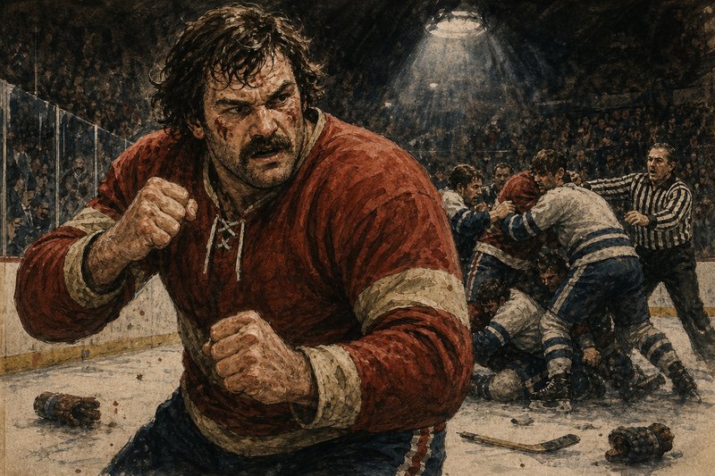 Classic 1980s NHL enforcer in his on-ice prime