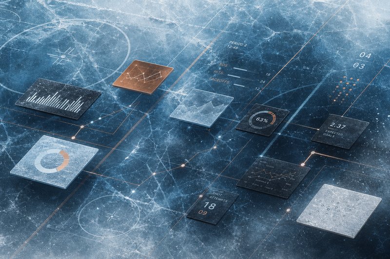 Editorial illustration of mobile sports-betting with abstract floating tiles and live data streams