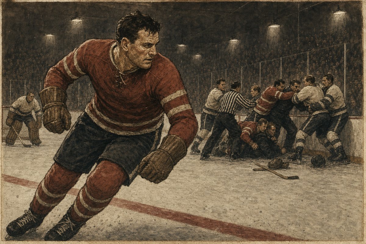 Editorial portrait of NHL Hall-of-Famer Ted Lindsay, 'Terrible Ted'